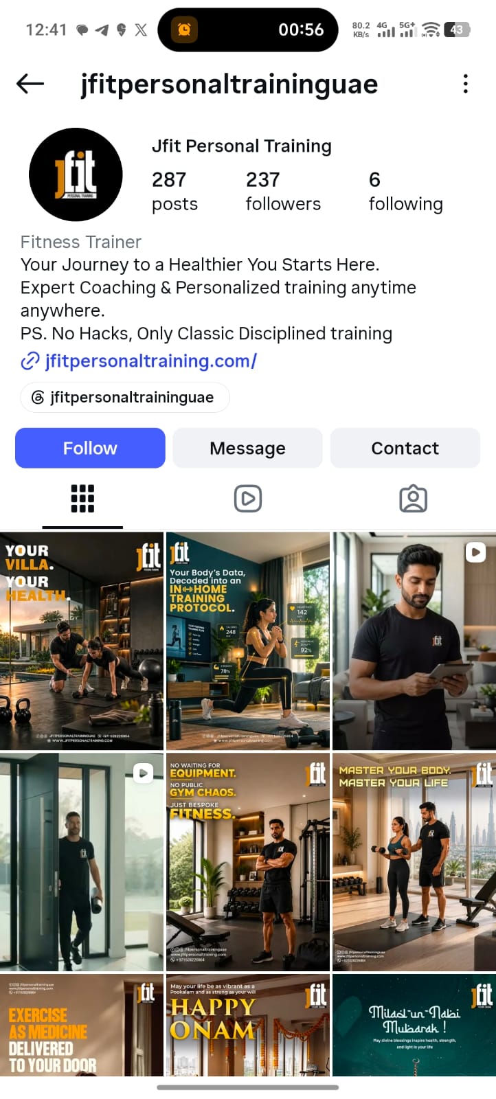 JFit Personal Training Instagram