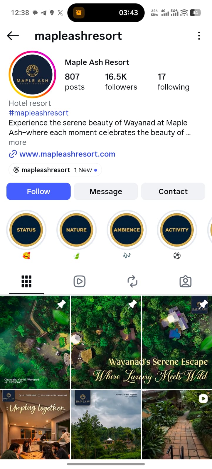 Mapleash Resort Instagram