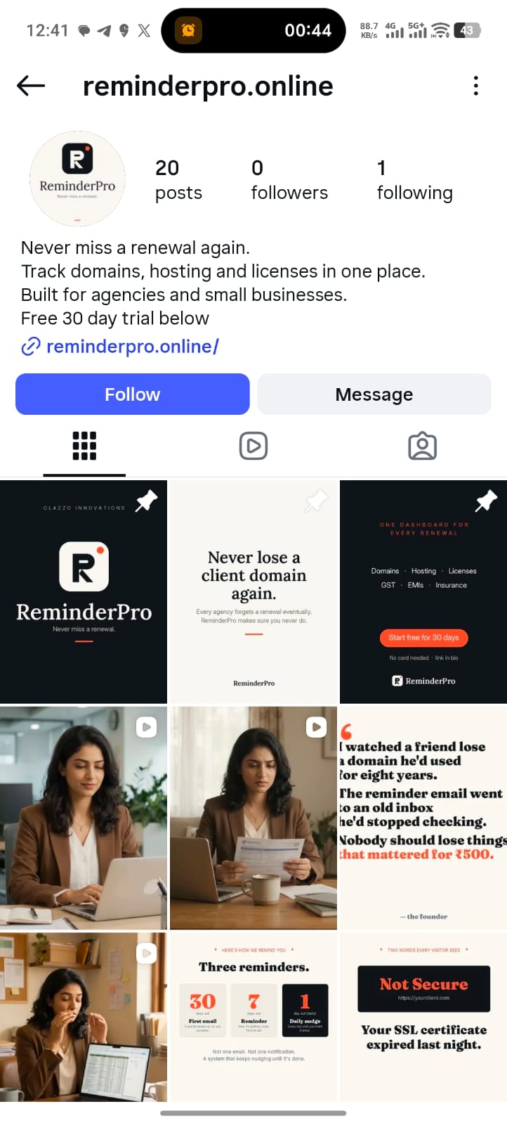 ReminderPro Instagram