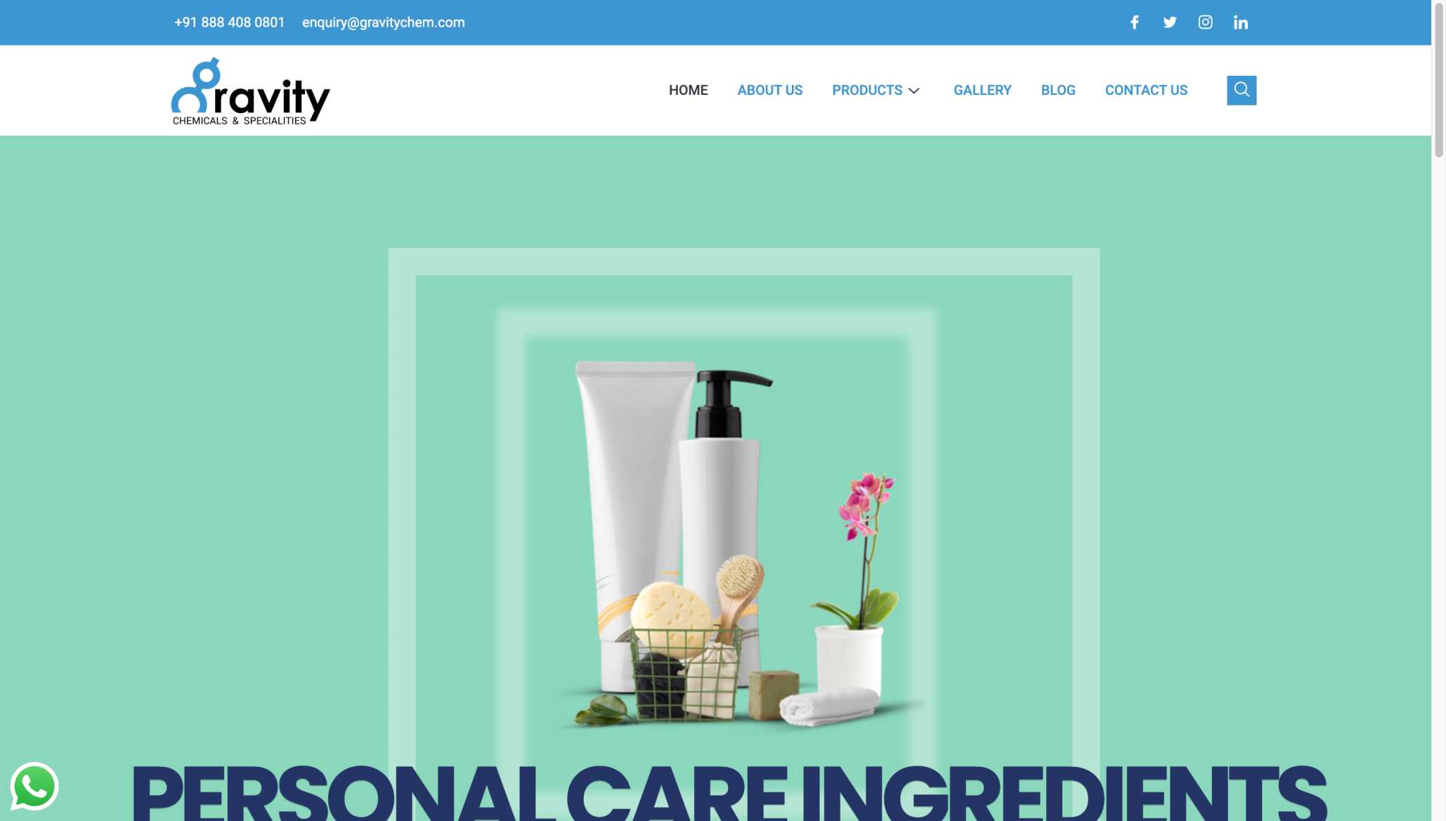 Gravity Chemicals website